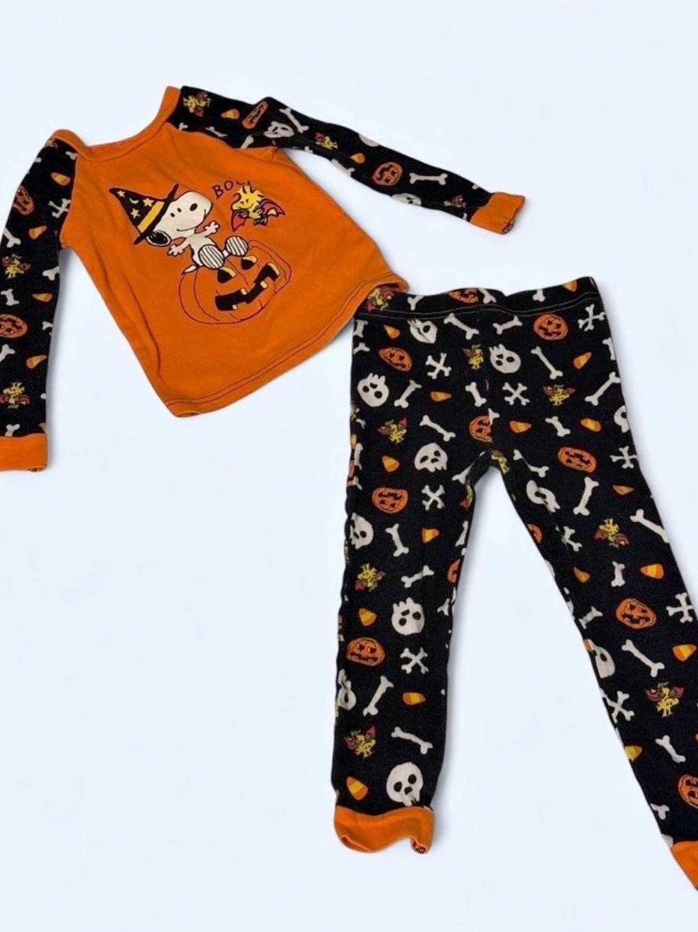 Peanuts Snoopy Halloween Pumpkin Patch 2-Piece Long Sleeve Pajama Set Pajama Set